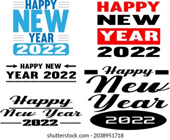 conjunto de plantilla de diseño de número de vectores de Año Nuevo 2022. Plantilla de tarjeta de felicitación. Símbolos navideños para tu diseño. Ilustración con etiquetas.