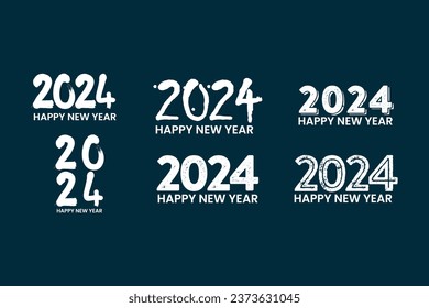set 2024 logo design vector template