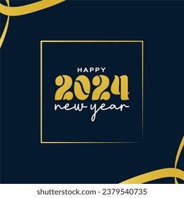  Set of 2024 new year square template for calendar, poster, banner, greeting card, cover and media post template