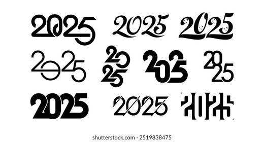 Set of 2025 design element vector idea