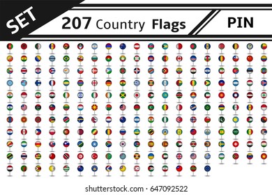 Set 207 Country Flag Pin