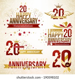 Set of 20th anniversary design elements.