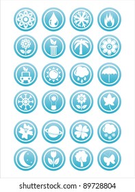 set of 21 blue nature signs