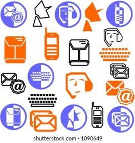 A set of 21 communication icons.