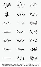 Conjunto de 21 vetores de linhas desenhadas à mão perfeito para design de interface do usuário, infográficos e apresentações