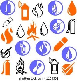 A set of 21 miscellaneous icons. Check my portfolio for many more images of this series.