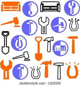 A set of 21 miscellaneous icons. Check my portfolio for many more images of this series.