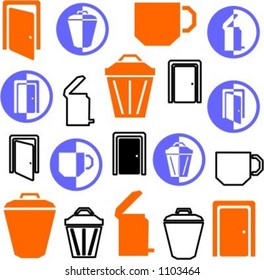 A set of 21 miscellaneous icons. Check my portfolio for many more images of this series.