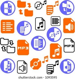 Un conjunto de 21 iconos multimedia.
