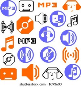 Un conjunto de 21 iconos multimedia. Revisa mi portafolio para ver muchas más imágenes de esta serie.