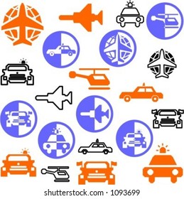 A set of 21 transportation icons.