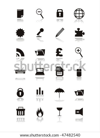 set of 21 web black signs