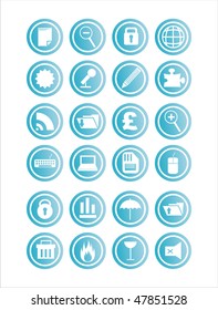 set of 21 web blue signs