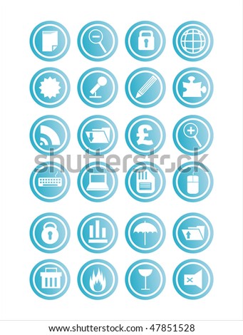 set of 21 web blue signs