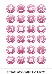 set of 21 web pink signs