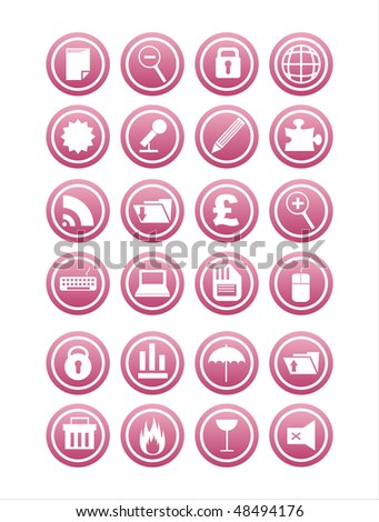 set of 21 web pink signs