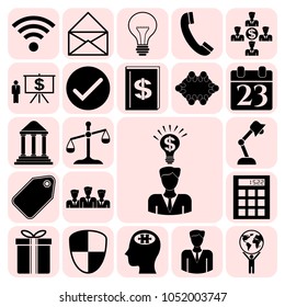 Set of 22 business high quality icons. Collection. Amazing desing. Vector Illustration.