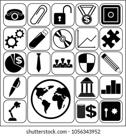Set of 22 business high quality symbols. Collection. Detailed design. Vector Illustration.