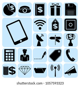Set of 22 business high quality icons. Collection. Flat design. Vector Illustration.