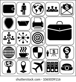  Set of 22 business high quality icons or symbols. Collection. Amazing desing. Vector Illustration.