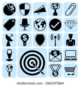 Set of 22 business high quality symbols. Collection. Detailed design. Vector Illustration.