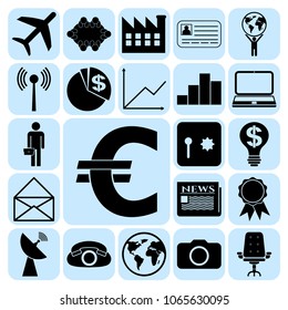   Set of 22 business high quality icons. Collection. Flat design. Vector Illustration.