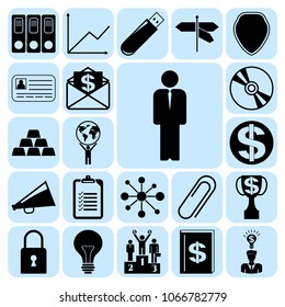 Set of 22 business high quality icons or symbols. Collection. Amazing desing. Vector Illustration.
