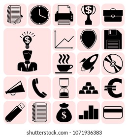  Set of 22 business high quality symbols. Collection. Detailed design. Vector Illustration.