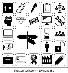  Set of 22 business high quality symbols or icons. Collection. Amazing desing. Vector Illustration.