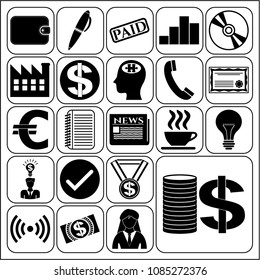 Set of 22 business high quality symbols or icons. Collection. Amazing desing. Vector Illustration.