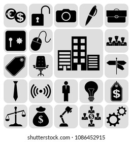  Set of 22 business high quality symbols. Collection. Detailed design. Vector Illustration.