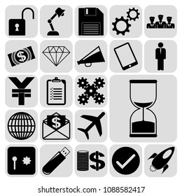 Set of 22 business high quality symbols. Collection. Amazing desing. Vector Illustration.