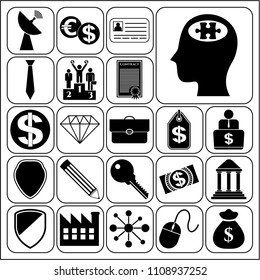  Set of 22 business high quality icons. Collection. Flat design. Vector Illustration.