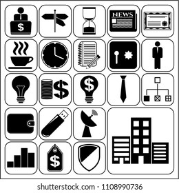 Set of 22 business high quality symbols. Collection. Amazing desing. Vector Illustration.