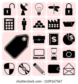 Set of 22 business high quality symbols. Collection. Amazing desing. Vector Illustration.
