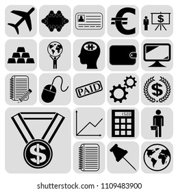 Set of 22 business high quality symbols. Collection. Amazing desing. Vector Illustration.