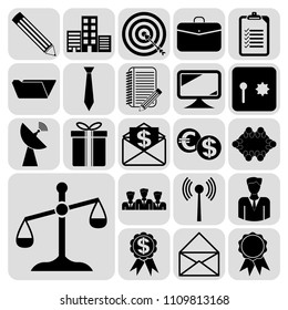  Set of 22 business high quality icons or symbols. Collection. Vector Illustration.