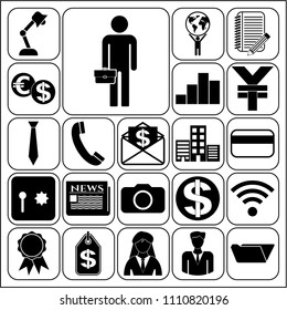  Set of 22 business high quality icons. Collection. Amazing desing. Vector Illustration.
