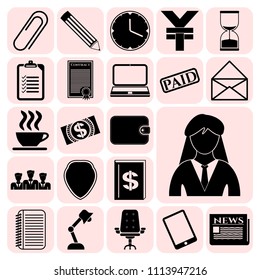  Set of 22 business high quality icons. Collection. Amazing desing. Vector Illustration.