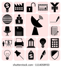 Set of 22 business high quality icons. Collection. Amazing desing. Vector Illustration.
