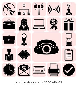 Set of 22 business high quality icons or symbols. Collection. Amazing desing. Vector Illustration.