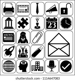 Set of 22 business high quality symbols. Collection. Amazing desing. Vector Illustration.