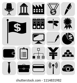 Set of 22 business high quality icons. Collection. Amazing desing. Vector Illustration.