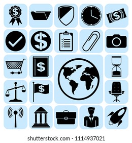 Set of 22 business high quality symbols. Collection. Detailed design. Vector Illustration.