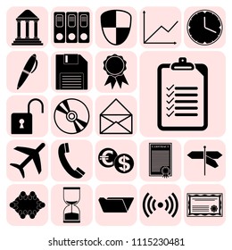 Set of 22 business high quality symbols or icons. Collection. Detailed design. Vector Illustration.