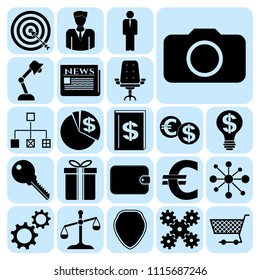 Set of 22 business high quality symbols. Collection. Detailed design. Vector Illustration.