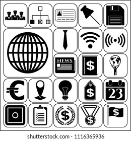 Set of 22 business high quality icons. Collection. Flat design. Vector Illustration.
