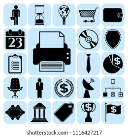 Set of 22 business high quality symbols. Collection. Detailed design. Vector Illustration.