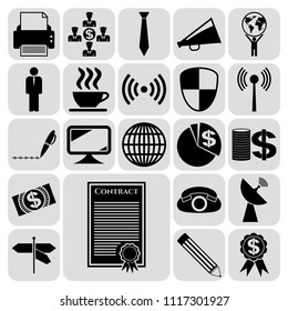 Set of 22 business high quality icons. Collection. Amazing desing. Vector Illustration.