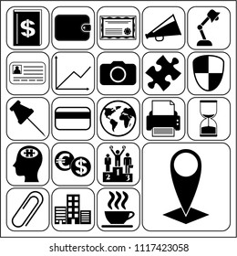 Set of 22 business high quality icons. Collection. Detailed design. Vector Illustration.